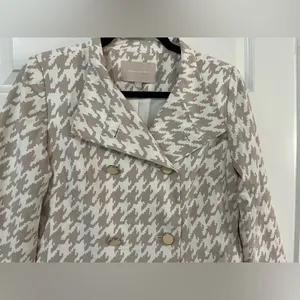 Banana Republic Houndstooth Trench Coat Sz S thumbnail 3