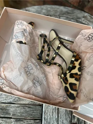 BCBGeneration Leopard Print Studded T-Strap Pumps - Black, Tan & Cream thumbnail 6
