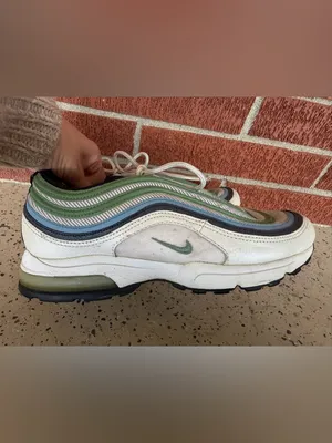 2008 Nike Air Max 97 Womens Size 8.5 green‎ blue grey color sneaker shoes thumbnail 4