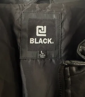Buckle Black Black Faux Men’s Leather Moto Jacket thumbnail 2