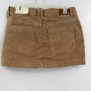 American Eagle Y2K Super Low Rise Corduroy Mini Skirt Womens 8 NWT Tan Stretch thumbnail 3