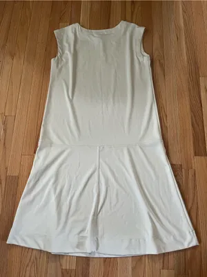 Prologue NWT Oatmeal Beige Athletic Midi Dress Medium Sleeveless Minimalist Neutral thumbnail 7