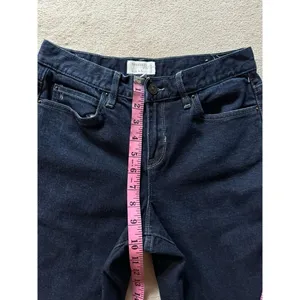 ARTELIER Nicole Miller Sullivan Dark Wash Wide Leg Crop‎ Raw Hem Denim Jeans 26 thumbnail 9