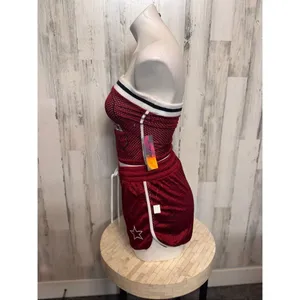 Derek Heart “South Beach” Red Two-Piece Tube Top & Shorts Set (Size M) thumbnail 3