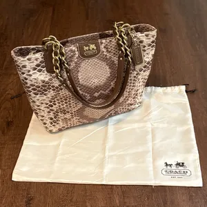 COACH Madison Python Print Shoulder Bag thumbnail 1