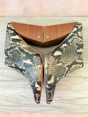 Sam Edelman Reverie Desert Snake Leather Pointed 4" Stacked Block Heel Mule 7.5 thumbnail 6