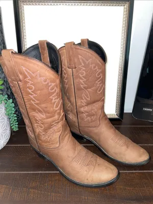 Old West SCL 7014 Leather Women's Western Cowgirl Heeled Boots Size 8 thumbnail 3