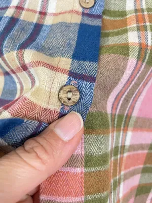 NEW Oli‎ & Hali Multicolor Plaid Flannel Crop Button Up Shirt Size M thumbnail 5