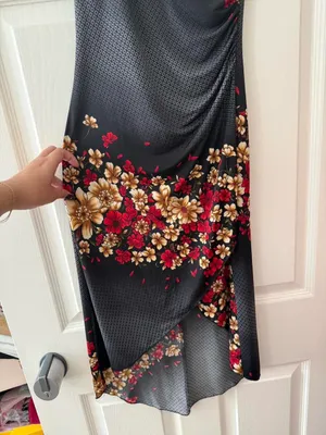 Y2K Knitenjin Black and Red Floral Halter Dress thumbnail 5