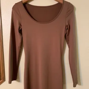 Women’s Basic Scoop neck Maxi Dress Brown thumbnail 3