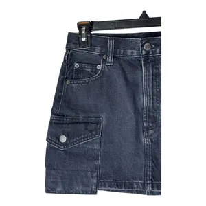Aritzia Denim Forum Skirt Women 23 Black‎ Washed Denim 90s Cargo Mini Jean Retro thumbnail 4