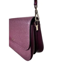 Kate‎ Spade Buddie Glitter Striped Leather Medium Pink Shoulder Bag thumbnail 7