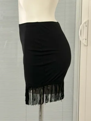 Black Fringe Hem Mini Skirt thumbnail 5