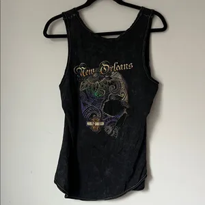 Bourbon Street Harley-Davidson Laced Women's Tank Top 100% Cotton Sz Lg thumbnail 5