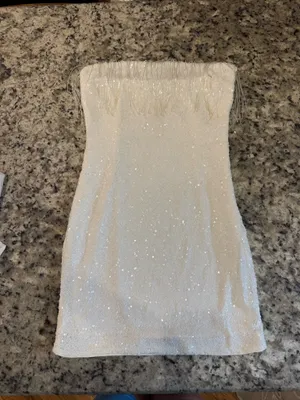 White beaded dress thumbnail 4