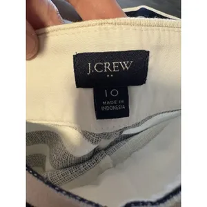 J.Crew Striped Shorts Womens 10 Navy White Nautical High‎ Rise Cotton AL596 NWT thumbnail 3