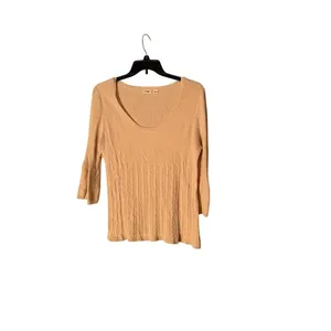 Cato's‎ Cream Crochet Baby Doll Sweater Women's Size Large thumbnail 4