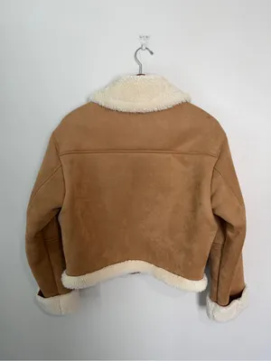 Gap Vegan Suede Sherpa-Trim Full Zip Jacket Small NEW NWT thumbnail 3
