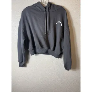 Billabong Lazy Daze Cropped‎ Hoodie Sweatshirt Gray Women's Size S thumbnail 3