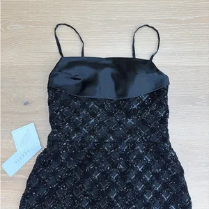 Azazie Atelier Maxi Dress Sleeveless Beaded Size US8 Black thumbnail 3