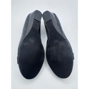 Laura Ashley 8M Black‎ Wedge Heels Women's Snake Print Knot Detail thumbnail 5