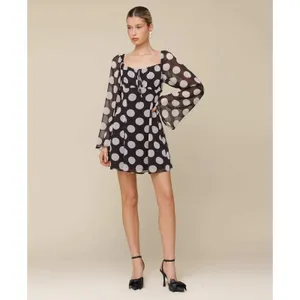 Avec Les Filles Printed Empire-Waist Bell-Sleeve Dress Size‎ 12 thumbnail 3