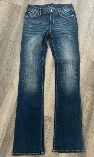 White House Black Market The Boot Jeans Size 0 Dark Wash Stretch Bootcut thumbnail 1