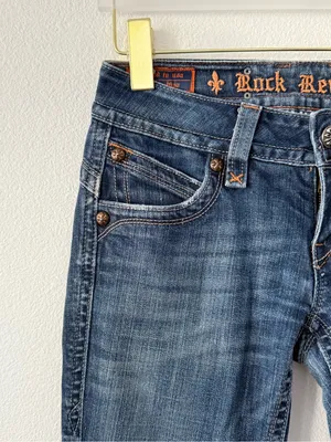 Rock Revival Gwen Boot Cut Dark Wash Jeans 28 thumbnail 5