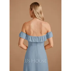 JJs House Homecoming Dress Womens 12 Dusty Blue‎ Formal Off Shoulder Gown NEW thumbnail 4