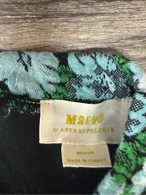 Anthropologie Maeve Short-Sleeve Mock-Neck Jacquard Top size medium thumbnail 4