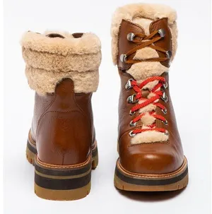 Clarks Orianna Hiker Boots Brown Leather Fur Trim Women’s size 7 thumbnail 1