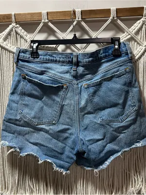 Abercrombie & Fitch Faded Blue High-Rise Cutoff Denim Shorts thumbnail 5