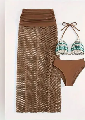 Adidas NWT Tribal Print 3 Piece Set Bikini, SIZE M thumbnail 2