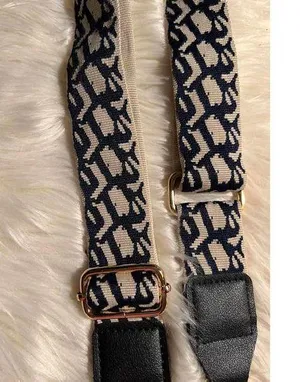 Stylish Adjustable Bag Strap with Gold Accents Blue thumbnail 1