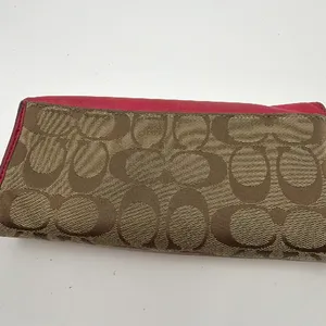 Coach Signature C Flap Red Canvas Leather Wallet thumbnail 3