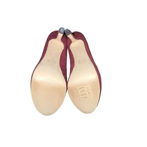 Michael Kors Platform Heals Womens 6M Used Burgundy Suede Heels thumbnail 8