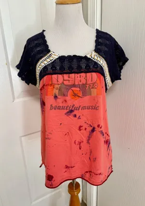 Free People Customized Crochet Tee thumbnail 1
