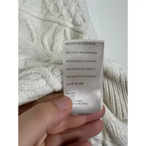 Anthropologie Pilcro Cream Cable Knit Patchwork Sweater Small OB1216993 thumbnail 5