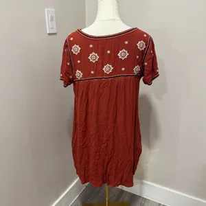 Abercrombie & Fitch Rust‎ Embroidered Dress Large thumbnail 3