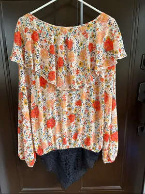 NWT Free People Say It To Me Floral Ruffled Bodysuit Size Medium thumbnail 10
