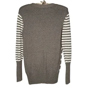 American Eagle AOE Fall 2010 Y2K Striped Cardigan L Wool Grey Preppy Millennial thumbnail 5