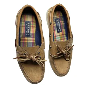 Sperry Top-Sider Authentic Original 2-Eye Boat Shoes Tan Leather 7.5M Preppy thumbnail 3