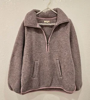Madewell Polartec Fleece Half-Zip Jacket Size L in Hthr Cherry Blossom thumbnail 1