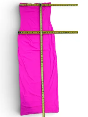 SKIMS Fits Everybody Tube Dress in a striking neon pink colorway size medium thumbnail 8