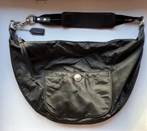 COACH Nylon Shoulder‎ Bag Leather shoulder Washable Wipeable Black No L04J-1892 thumbnail 1