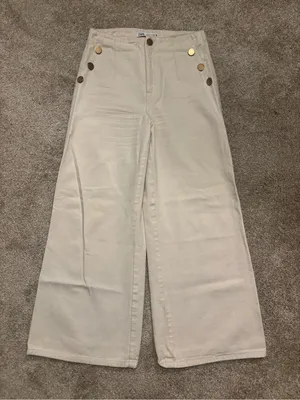 Zara Wide-Leg Cream Pants thumbnail 1