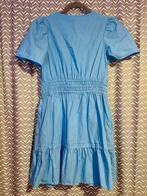 NWOT Quince | 100% Organic Cotton Poplin Tiered Mini Dress, Small thumbnail 5