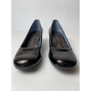 Rockport Shoes Women 9 Brown Leather Dynamic Suspension Wooden Heel Pumps Career thumbnail 5