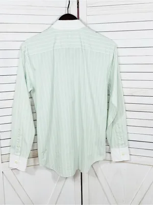 Lauren Ralph Lauren Pinstripe Button Up‎ Shirt Green White Size 6 Preppy Oxford thumbnail 8