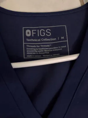 Navy FIGS Scrub Top thumbnail 2